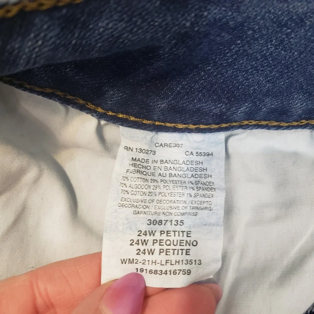Lee Straight Leg Jeans Womens 24W Petite Blue Mid Rise Regular Fit‎ Denim